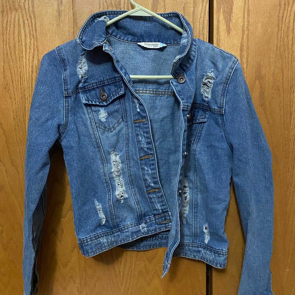 Distressed Blue Jean Jacket
